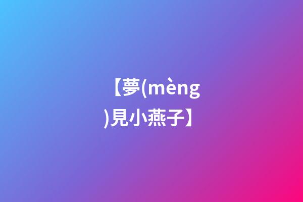 【夢(mèng)見小燕子】