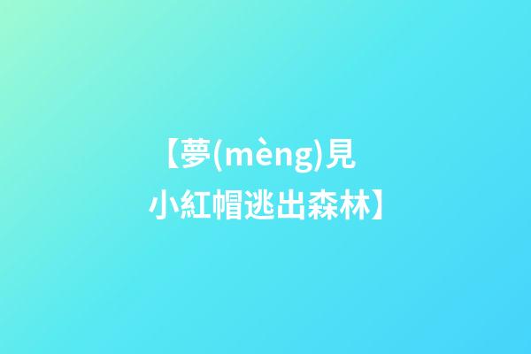 【夢(mèng)見小紅帽逃出森林】