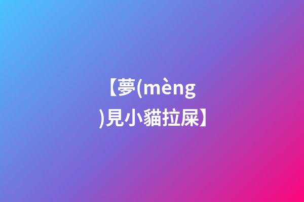 【夢(mèng)見小貓拉屎】