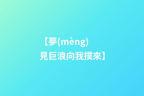 【夢(mèng)見巨浪向我撲來】