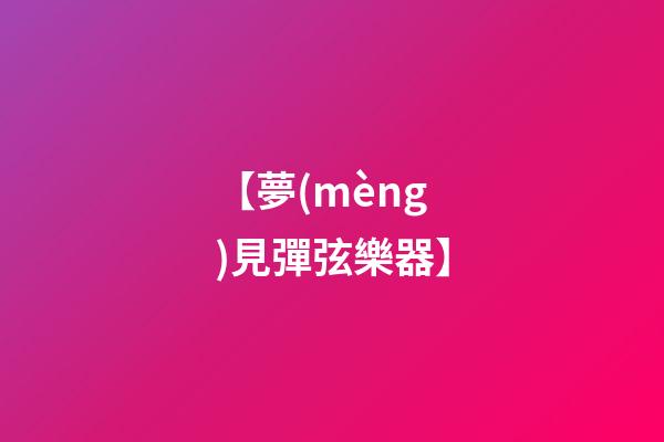 【夢(mèng)見彈弦樂器】