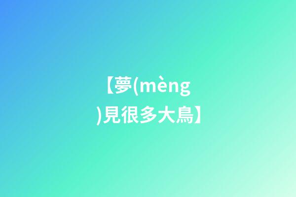 【夢(mèng)見很多大鳥】