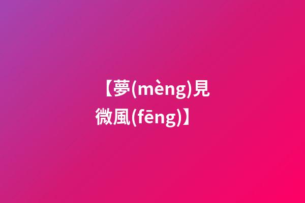 【夢(mèng)見微風(fēng)】