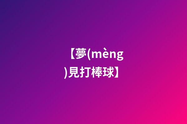 【夢(mèng)見打棒球】