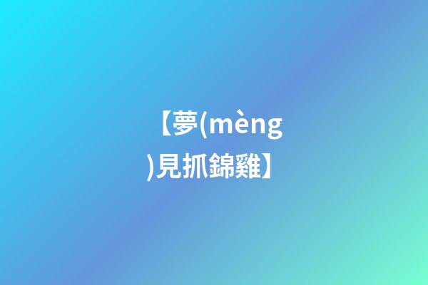 【夢(mèng)見抓錦雞】