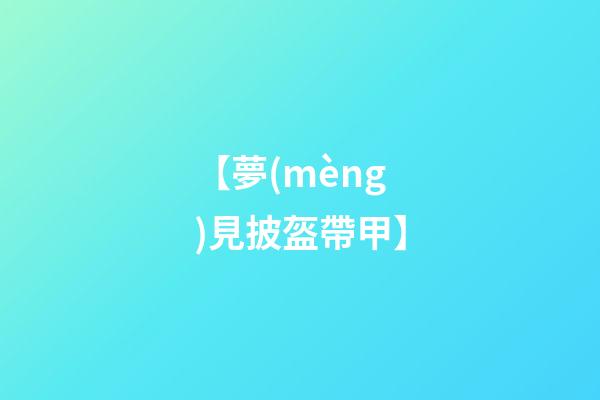 【夢(mèng)見披盔帶甲】