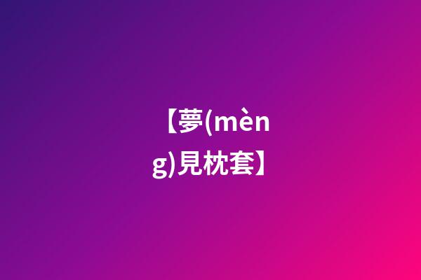 【夢(mèng)見枕套】