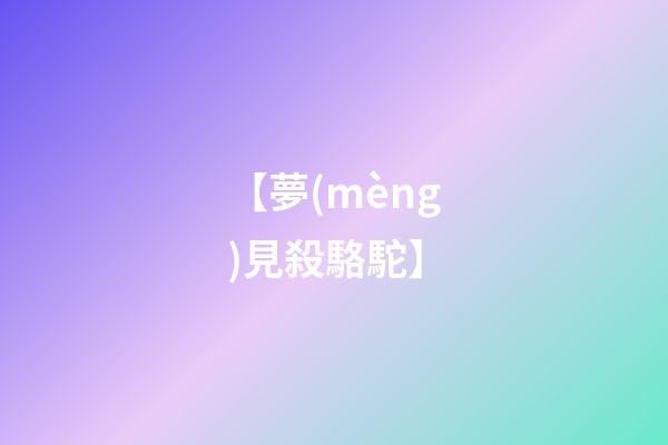 【夢(mèng)見殺駱駝】