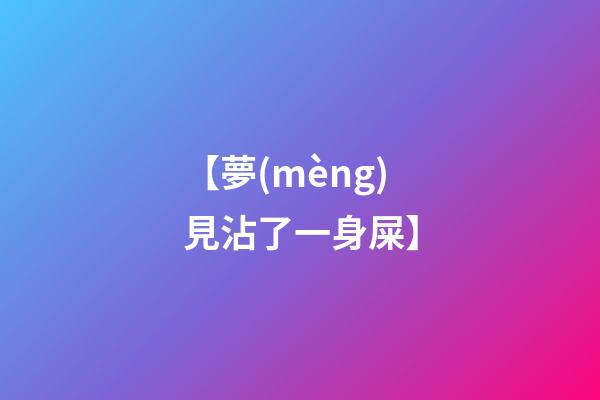【夢(mèng)見沾了一身屎】