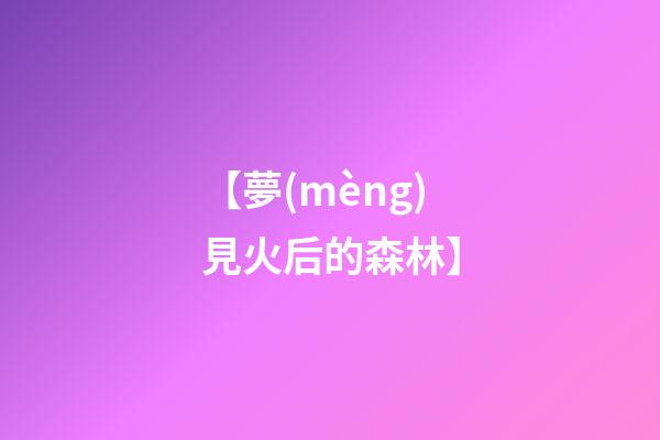 【夢(mèng)見火后的森林】