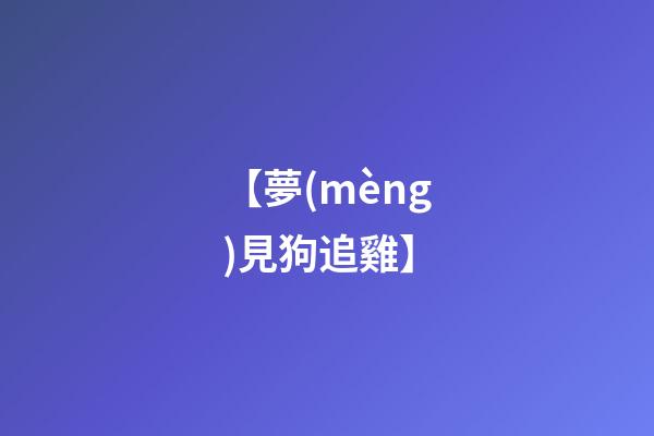 【夢(mèng)見狗追雞】