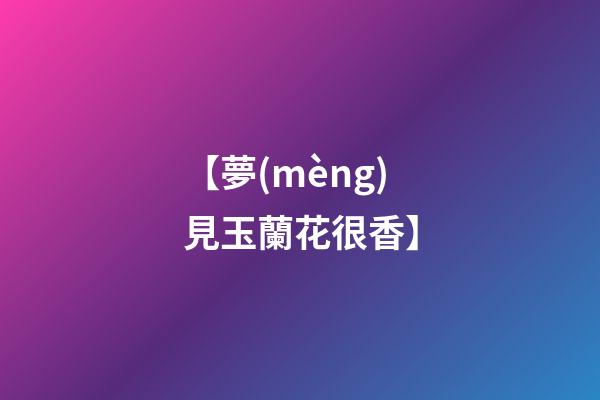 【夢(mèng)見玉蘭花很香】