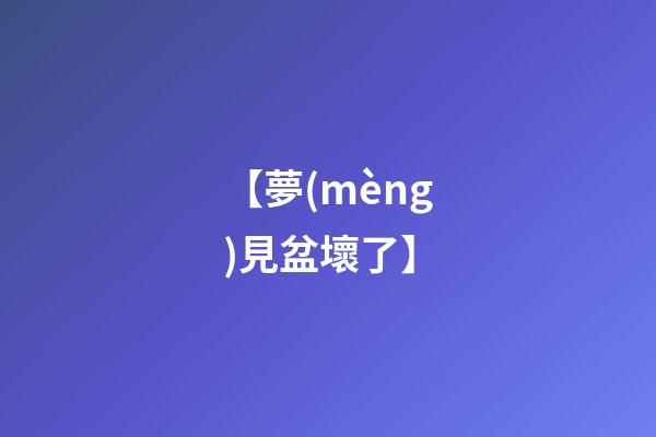 【夢(mèng)見盆壞了】