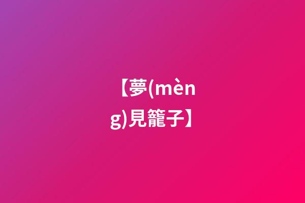 【夢(mèng)見籠子】