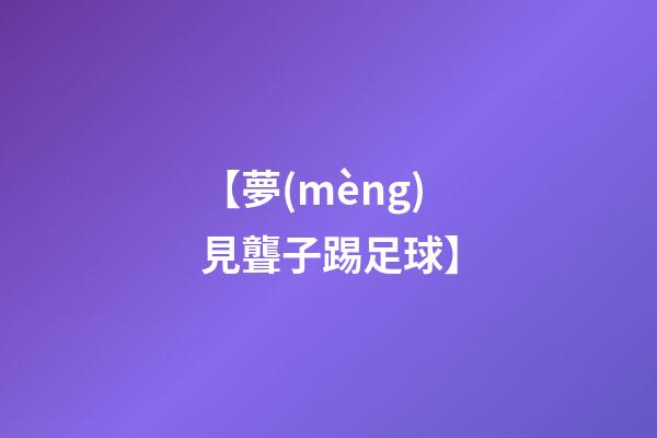 【夢(mèng)見聾子踢足球】