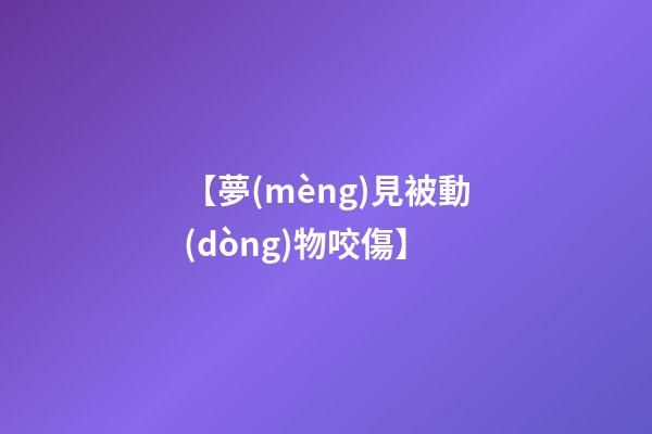 【夢(mèng)見被動(dòng)物咬傷】