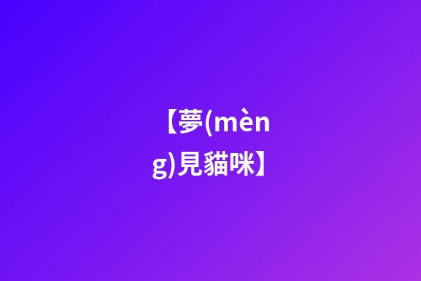 【夢(mèng)見貓咪】