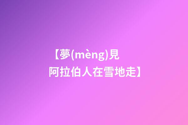 【夢(mèng)見阿拉伯人在雪地走】