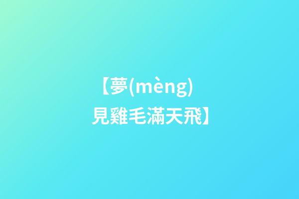 【夢(mèng)見雞毛滿天飛】