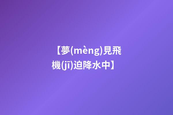【夢(mèng)見飛機(jī)迫降水中】