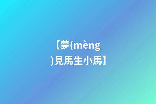 【夢(mèng)見馬生小馬】