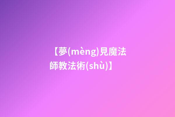 【夢(mèng)見魔法師教法術(shù)】