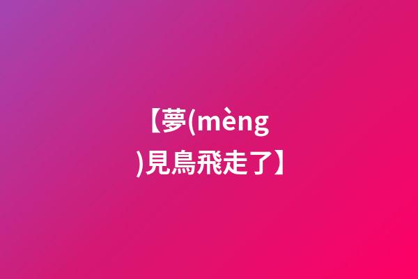 【夢(mèng)見鳥飛走了】