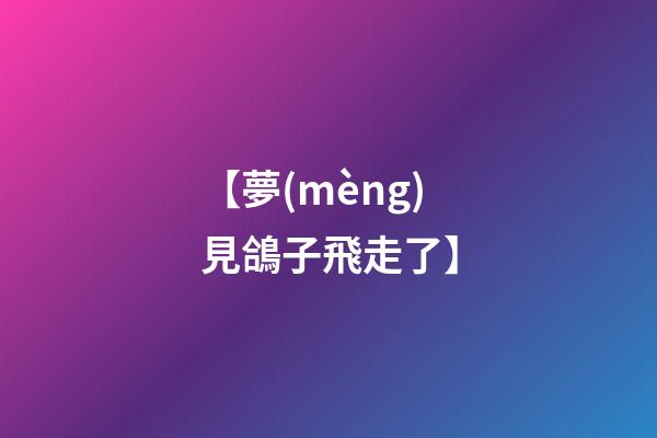 【夢(mèng)見鴿子飛走了】