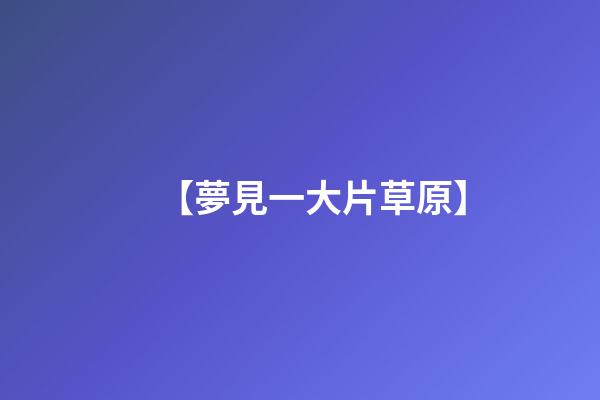 【夢見一大片草原】