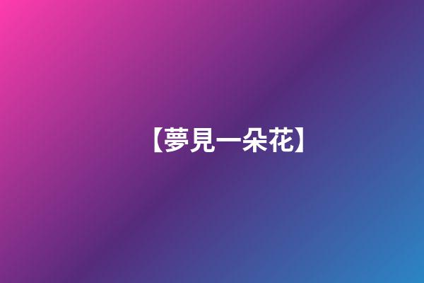 【夢見一朵花】