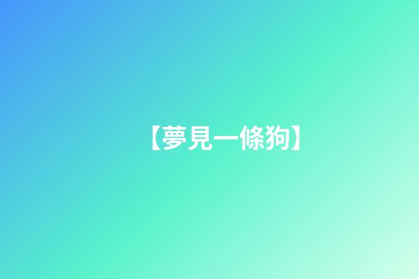 【夢見一條狗】