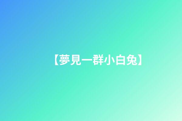 【夢見一群小白兔】