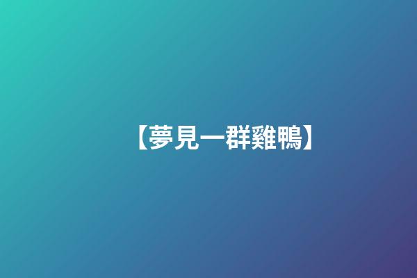 【夢見一群雞鴨】