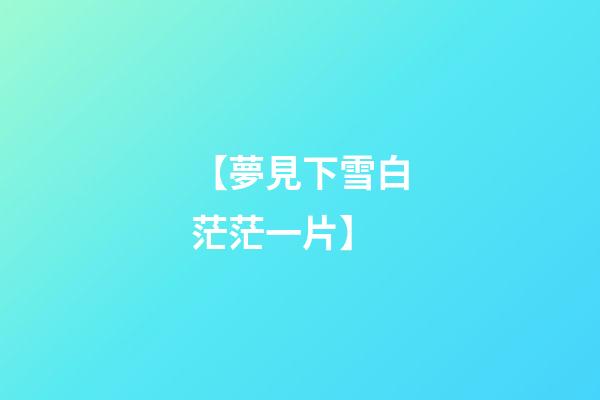 【夢見下雪白茫茫一片】