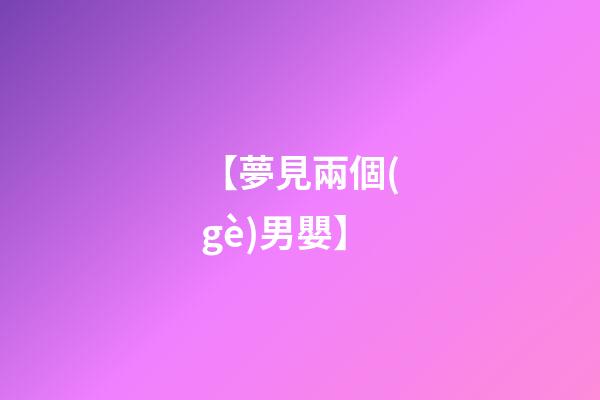 【夢見兩個(gè)男嬰】