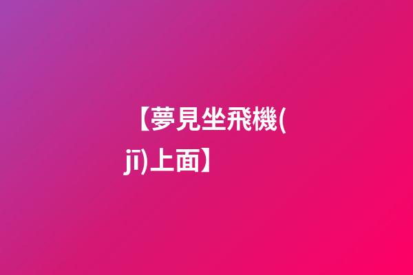 【夢見坐飛機(jī)上面】