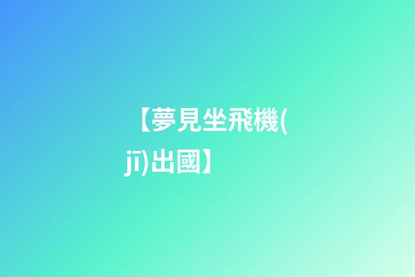 【夢見坐飛機(jī)出國】
