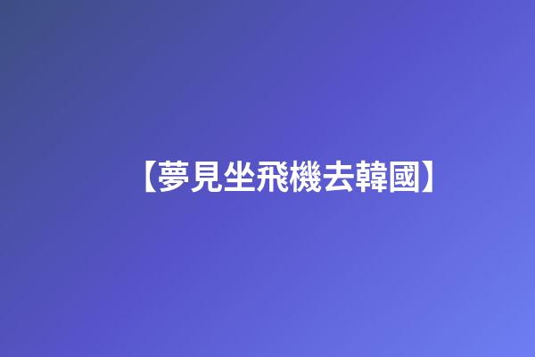 【夢見坐飛機去韓國】