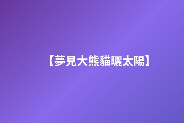 【夢見大熊貓曬太陽】