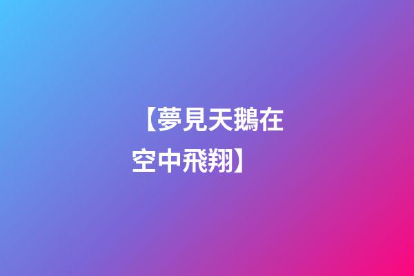 【夢見天鵝在空中飛翔】