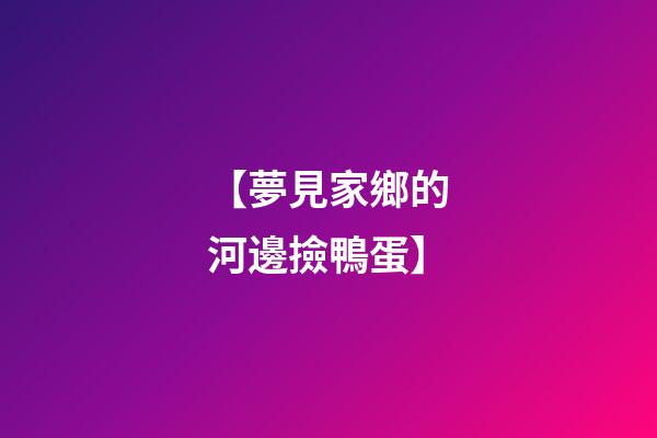 【夢見家鄉的河邊撿鴨蛋】
