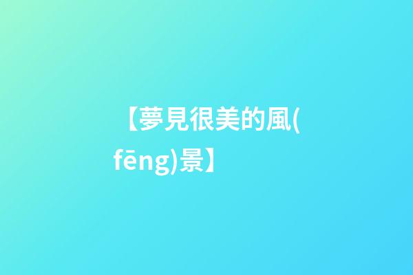 【夢見很美的風(fēng)景】