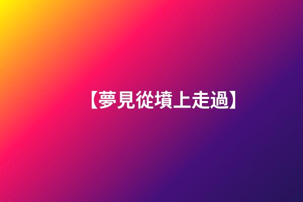 【夢見從墳上走過】