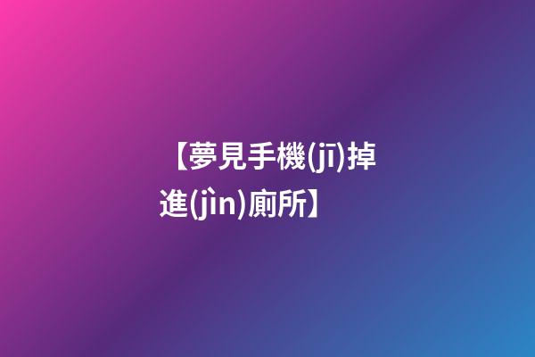 【夢見手機(jī)掉進(jìn)廁所】