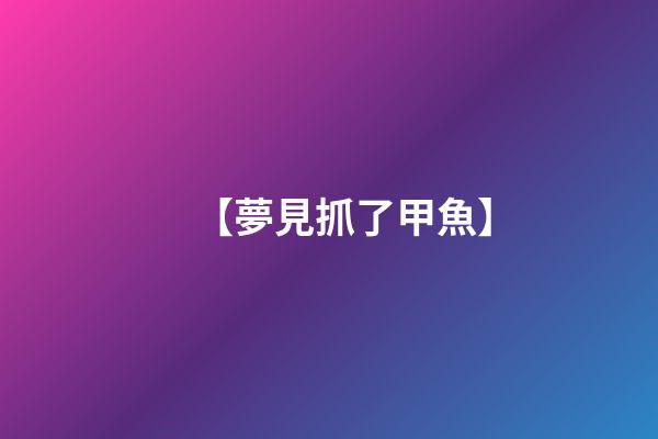【夢見抓了甲魚】