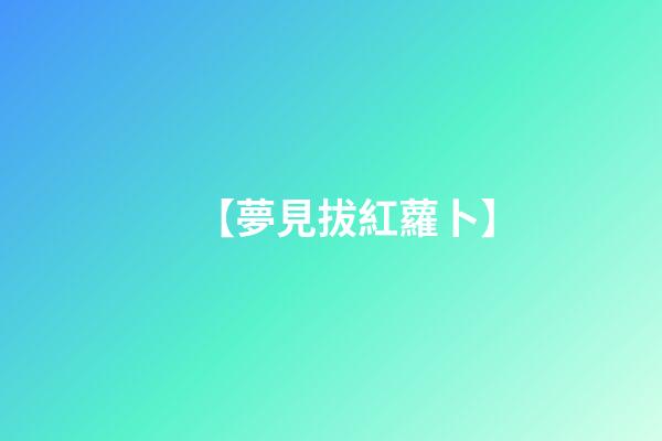 【夢見拔紅蘿卜】