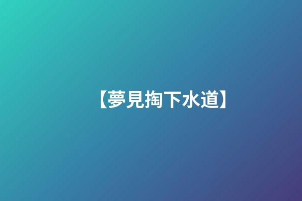 【夢見掏下水道】