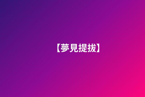 【夢見提拔】
