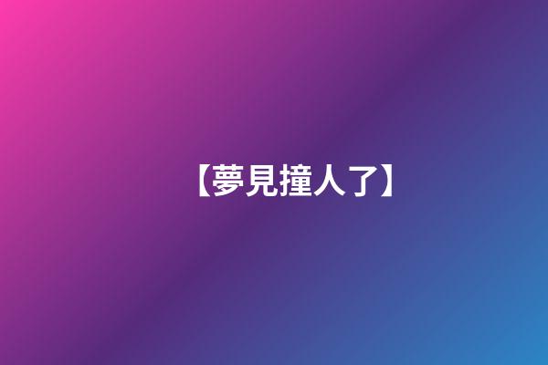 【夢見撞人了】