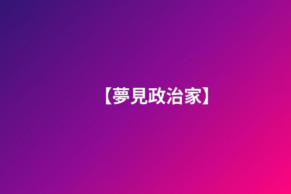【夢見政治家】